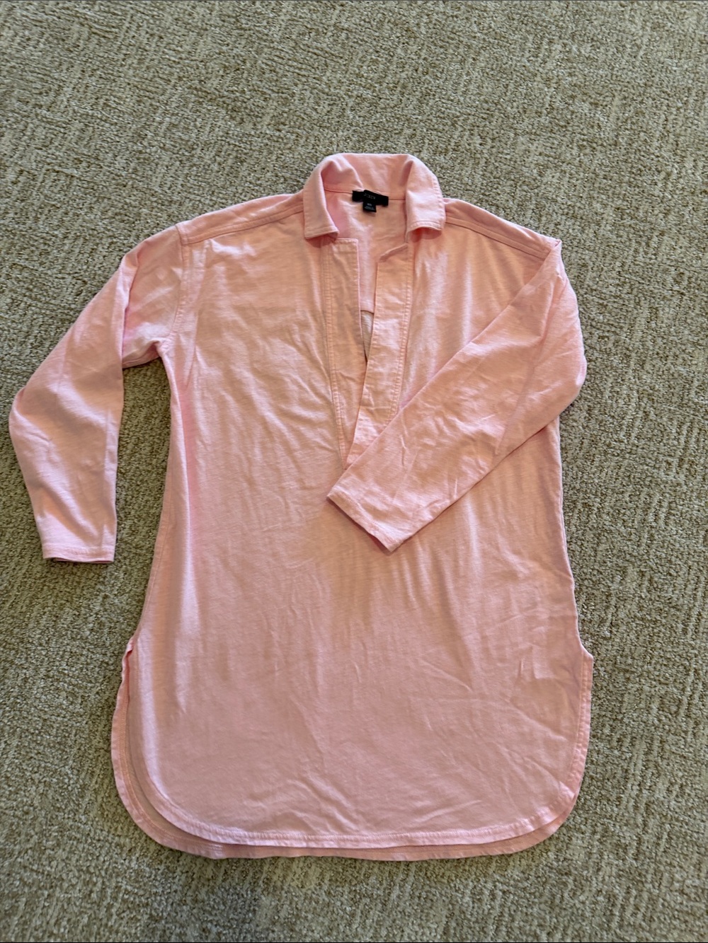 J Crew Pink Long-Sleeve Beach Tunic
